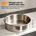 6 Inch Cake Pans Set of 3 with 100 Pieces Parchment Paper, Stainless Steel Baking Pan For Layered Cakes, Smash Cake Pans Mirror Finish Dishwasher Safe Small Cake Pan Set Cake Mold