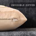 DFXSZ Christmas Pillow Covers 18x18 Green Line Beige Christmas Tree Decoration Soft Plush Faux Fur Jacquard Throw Pillows for Bedroom Sofa Holiday Festivals Winter Home Decor PTK064C18