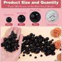 280PCS No Hole Pearl Beads for Vases Filler,8mm 14mm 20mm Mixed Size Round Black Floating Pearls for Centerpieces Vases, Brushes Holder, Wedding Party Decoration and Candles Centerpiece (Black)