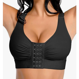 FeelinGirl Post Surgery Compression Bra for Women's Front Closure Bra with Adjustable Straps Wirefree S