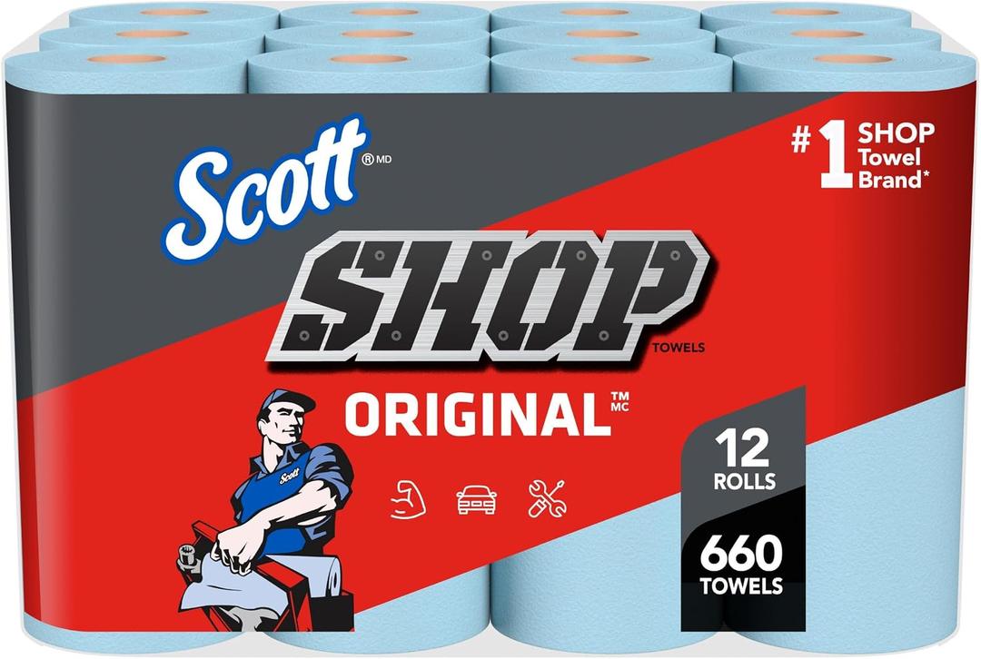 Scott Shop Towels Original, 55 Towels/Roll, 12 Rolls/Case