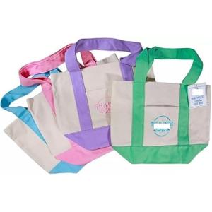 Mini Pastel Canvas Tote Bags | Limited Edition | Appr 13L x 11H x 6W | (Pack of 4)