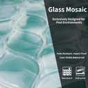 5 Sheets Ivy Glass Mosaic,Leaf Tile Mosaic for Kitchen Backsplash,Leaf Shape Mosaic for Home Dcor