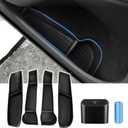 Car Door Side Storage Box and Trash Can for 2020-2024 2025 Tesla Model Y Accessories Front Rear Door Insert Tray Organizer Slot Storage Protector with Trash Can 6PCS (Not for Juniper)