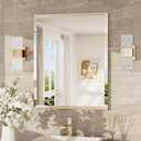 TokeShimi 24x30 Frameless Bathroom Mirror for Over Sink, Tempered Beveled Wall Mirror with 1" Beveled Edge, Shatterproof Rectangle Mirrored for Vanity, Living Room, Entryway, Restroom