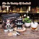 Electric Whiskey Smoker Kit, Cocktail Smoker Kit with Whiskey Stones & 8 Flavors Wood Chips, Drink Bourbon Old Fashioned Smoker Kit, Whiskey Gifts for Men, Dad, Husband, Boss, Boyfriend