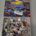 Crystal Heart Puzzles for Adults 1000 Pieces, PICKFORU Colorful Summer Beach Sunset Jigsaw Puzzles, Difficult Love Cobblestone Theme as Home Decor