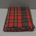 Laolitou Christams Gingham Tablecloth Rectangle Washable Buffalo Plaid Xmas Table Cloth with Tassel Cotton Linen Checkered Table Cover for Dining Room, Red, Rectangle, 55''x120'', 10-12 Seats