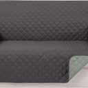 Reversible Loveseat Sofa Covers Couch Cover Furniture Protector for 2 Cushion Couch Sofa(Loveseat, Dark Grey/Light Grey) (Loveseat - Oversized (54"))