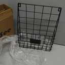 Storage Racks, Metal Wire Wall Mounted Magazine Holder, Wall Hanging Organizer holder for Files, Newspapers, Magazines with Tag Slot for Office, Home Organization, Black