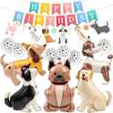 Gemscream 20 Pcs Dog Birthday Party Decoration Set Include Dog Foil Balloons Puppy Birthday Banner Paw Print Balloons Standing Cute Animal for Baby Shower Pets Themed Party Supplies Favors