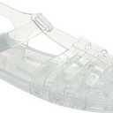 Pack of 2 JIOMIJIOMI Toddler Sandals Jelly Shoes Girls Unisex Boy Flat Retro Slides Clear Kids Water Slippers Slingback Summer Beach Size 26 Adjustable Buckle Glitter Dress Soft 