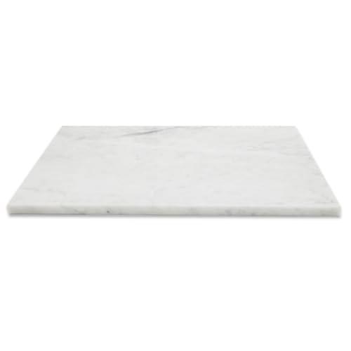 Diflart Natural Marble Pastry Board for Kitchen, 16x20 Inch, White, Marble Slab for Cheese, Cutting, Serving, Carrara Bianco Marble Stone Board, Christmas Thanksgiving Gift