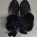 Coutgo Girls Ankle Boots Kids Bow Chunky Low Heel Side Zipper Dress Booties Fashion Fall Shoes (3 Little Kid, Navy Blue)