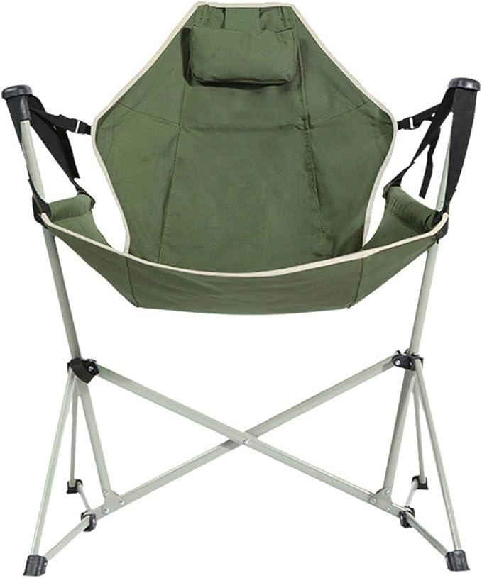 Camping Rocking Chair Foldable Chair Lawn Chairs 250LBS Capacity 300LBS Capacity with Adjustable Back Seat Carry Bag Compact Design for Camp Beach Picnic, Set of 2 (Green)