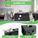 Cat Tunnel for Indoor Cats, DIY Transformable Cat Hideaway Cave, Felt Kitten Play Tubes and Tunnels, Felt Peekaboo Cat Toy with Interactive Peek Holes (Grey, Straight Tunnel)