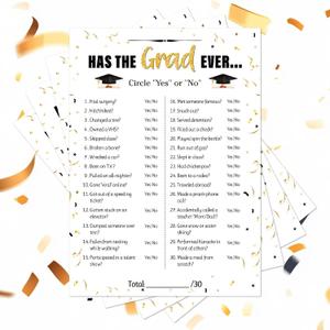 Graduation Party Games - Has the Grad Ever Grad Party Favors - Graduation Favors for Guests 2026 for High School Senior College -25 Pcs -A05