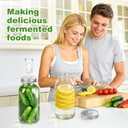 Fermentation Kit for Wide Mouth Mason Jars (86mm), 316 Stainless Steel Fermentation Lids, Glass Weights, Airlock System, Complete Home Fermenting Set (Jars Not Included)