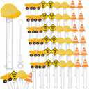 Silipull 48 Pcs 4.2'' Mini Bubble Wands Bubbles Party Favors Birthday Party Supplies Favor Decorations for Gift Back to School Goodie Bag, Contains Liquid(Construction)