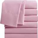 FreshCulture Twin Flat Sheets Only, Pack of 6, Soft Microfiber Bedding Sheets for Home, Salons, Hotels, Bulk Flat Sheets Only Twin Size (Dusty Pink)