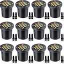SUNVIE 12W Low Voltage Landscape Lighting with Connectors 1200LM Ultra Bright Well Lights Landscape LED In Ground Waterproof Outdoor Warm White Paver Lights for Garden Yard Driveway 12 Pack