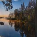 Large Green Landscape Canvas Wall Art for Living Room Forest Lake Sunset Canvas Prints Nature Scenery Artwork for Bedroom Office Home Decor Ready to Hang, 58x28.5
