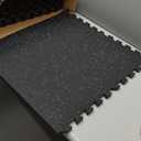 SUPERJARE 0.56'' Thick 12 Pcs 48 Sq Ft Rubber Top Exercise Equipment Mats, High Density EVA Foam Mats with Rubber Top, Interlocking Gym Flooring for Home Gym, Protective Workout Mat, Black/Grey