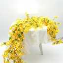 FERIAL 4Pcs Artificial Flowers Vine Spring Yellow Silk Flowers Garland Artificial Jasmine Vines for Decoration Fake Flower Vine Hanging Ivy for Home Indoor Outdoor Wall Party Wedding Arch