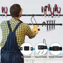 4 Pieces 18" Magnetic Tool Holder Strip, Black Magnet Bar, Metal Tool Organizer Rack for Garage Organization, Easy To Install in Workshop, Mounting Screws Included