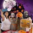 Mocsicka Halloween Backdrop for Photography Purple Night Moon Haunted House Background Spooky Cemetery Hollween Costume Party Decorations Banner Photo Studio Props (8x6ft)