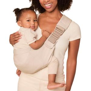 Ergobaby Upsie Sling Baby Carrier for Babies and Toddlers 6-48 Months (17-45 lbs) - 2-Position Ergonomic Baby Carrier with Front Storage Pocket, Hip-Healthy Positioning - Natural Beige