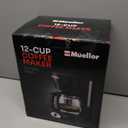 Mueller 12-Cup Drip Coffee Maker - Borosilicate Carafe, Auto-Off, Reusable Filter, Anti-Drip, Keep-Warm Function, Clear Water Level Window Coffee Machine, Kitchen Essentials & Accessories