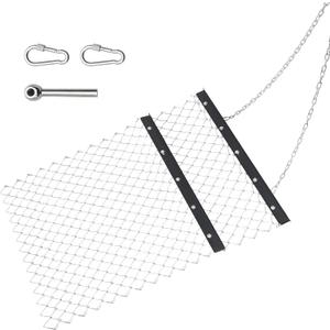 4 X 3 FT Towable Steel Durable Rust Resistant Chain Rake ATV Drag Harrow with Galvanized Mesh Lining and Front Weight Tray