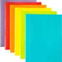 Youngever 12 Pack Plastic Pocket Folders - Heavy Duty Plastic 2 Pocket Folder, in 6 Colors