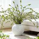 Zeyune 10 Pcs Artificial Branches with Green Buds 40" Evergreen Faux Plastic Plant Stem Picks Sprigs for Vase DIY Home Office Wedding Party Indoor and Outdoor Spring Decor, No Vase (Regular Style)