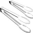 OYV Seamless Tongs for Cooking, One-Piece Design, Durable Heat Resistant Stainless Steel Tongs for Kitchen, Grill, BBQ, Salad, Dishwasher Safe, Metal Tongs Set (12" & 9")