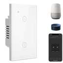 BSEED Smart Light Switch,2 Gang WiFi Touch Switch with Smart Life APP Control and Timing Function,White Single Pole Switches Work with Amazon Alexa,Google Assistant -(3 Way) Multi-Control Association