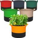 10 Gallon Grow Bags: 6 Pack 350G Heavy Duty Thickened Colorful Potato Grow Bags with Handles - Felt Nonwoven Garden Fabric Bags Gardening Pots for Vegetable Fruit Flowers Herbs Tomato Growing