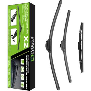 Wiper Blade Replacement for Highlander 2008-2019, GX460 2011-2021, Windshield Wiper Blades 26"+20" With Rear Wiper 12" (Set of 3) U/J HOOK, Double Sided Rubber Strips and Longer Life