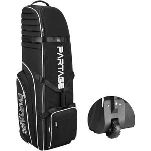 Partage Golf Travel Bag with Wheels, Golf Travel Case for Airlines, 900D Heavy Duty Oxford -Black