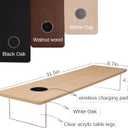SUIBIAN White Monitor Stand Riser with Wireless Charging 31.5Inch Large, Computer Monitor Stand,Wooden Desktop Organizer Shelf for Office Desk Computer,Laptop,TV (White Oak)