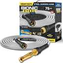 Bionic Steel PRO 75ft Garden Hose with Nozzle, 304 Stainless Steel Metal 75ft Water Hose Flexible Hose, Kink Free, Lightweight & Heavy Duty, Crush Resistant Fitting, Easy Coil, 500 PSI 2025 Model