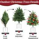 XmasExp Set of 2 Outdoor Christmas Tree with Lights Small Planter Bushes Battery Operated Artifical Urn Filler Outside Christmas Decorations for Front Porch,Yard,Pathway