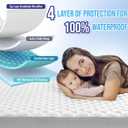 HYLEORY King Size Waterproof Mattress Pad Protector, Breathable Quilted Mattress Cover Noiseless Waterproof Fitted Sheet Mattress Topper Upto 21" Deep Pocket, White