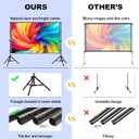 120 inch Projector Screen with Stand,HUANYINGBJB Indoor Projection Screen, Portable 16:9 4K HD Rear Front Movie Screen with Carry Bag for Theater Backyard Movie Night,Cinema School, Churches