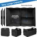 Trunk Organizer, Collapsible Waterproof Multi-Functional car Trunk Grocery Organizer Storage for SUVs & Sedans, Car Accessories for Women/Men, 3 Compartments, Black