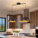 2 Light Copper Pendant Lights Kitchen Island, Farmhouse Dome Pendant Light Fixture with Metal Shade Adjustable Cord for Dining Room, Over Table