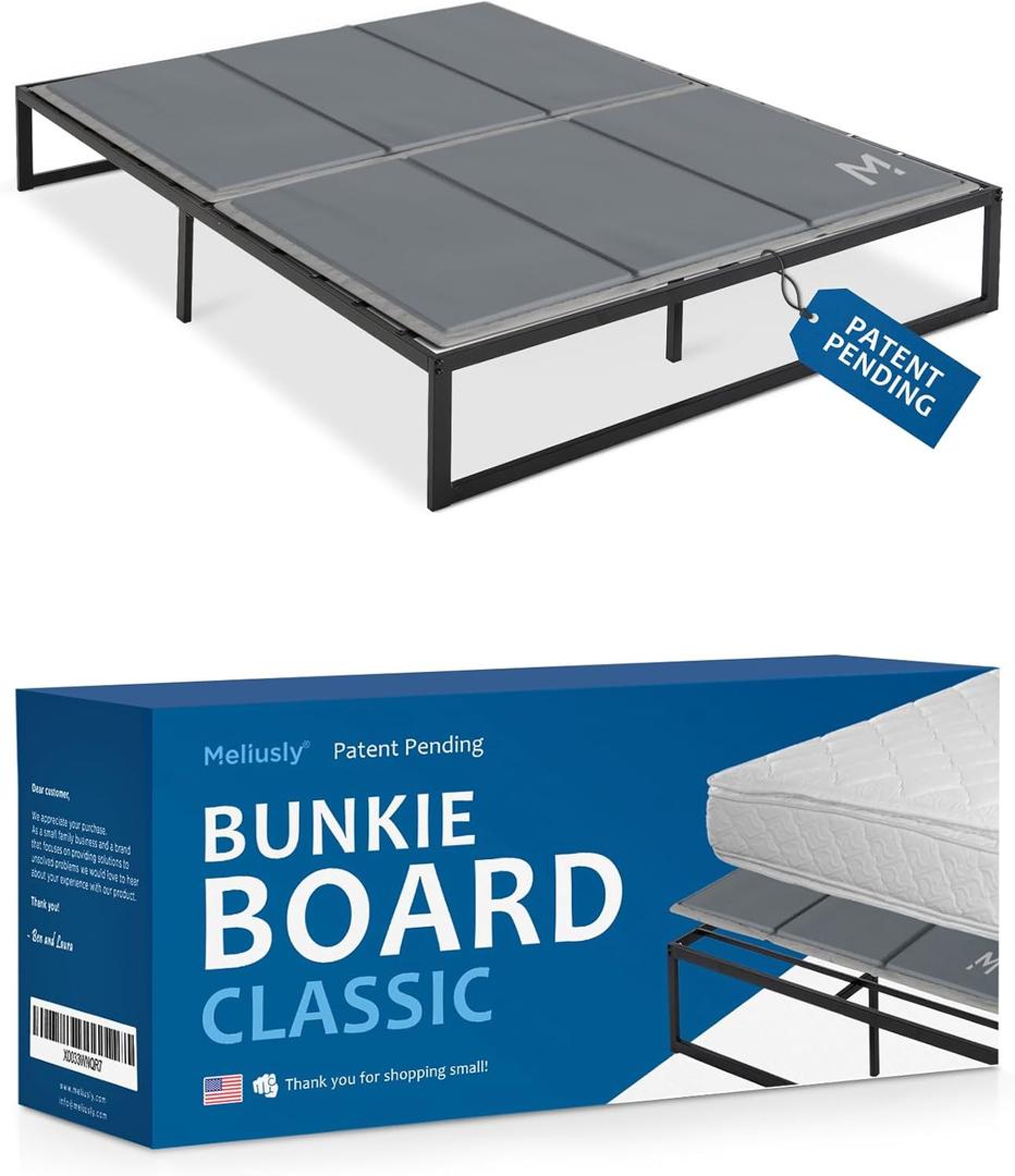 Meliusly Premium 10mm Bunkie Board King Size (76x80'') Patent Pending Low Profile Bed Board Design - Breathable, Noise Minimizing, Moisture Resistant Bunkieboards, Low Profile Bed Support