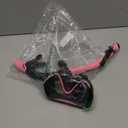 Snorkeling Gear for Adults, Dry Top Snorkel Mask Set, Diving Scuba Mask, Swimming Goggles with Nose Cover, HD Tempered Glass Panoramic Swim Freediving Anti-Leak Anti-Fog Travel Packages (Black+Pink)