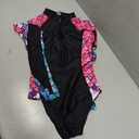 Women One Piece Long Sleeve Rash Guard UV Protection Surfing Swimsuit Swimwear Bathing Suit (Small, Mermaid Floral Print)